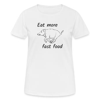 Mangez plus de fast-food - T-shirt respirant Femme - blanc - Devant - AI Model Female 172 dark (172cm)