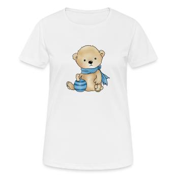 Baer mit Ball - Frauen T-Shirt atmungsaktiv - Weiß - Vorne - AI Model Female 172 dark (172cm)