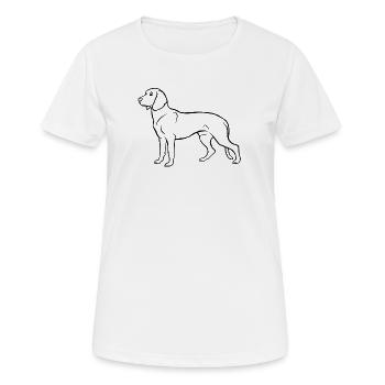 Chien de soudage hanovrien - T-shirt respirant Femme - blanc - Devant - AI Model Female 172 dark (172cm)