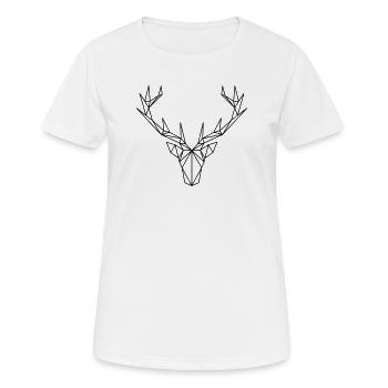 Deer Antlers Antler Deer Color Customizable - Women's Breathable T-Shirt - white - Front - AI Model Female 172 dark (172cm)