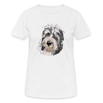Bearded Collie - Frauen T-Shirt atmungsaktiv - Weiß - Vorne - AI Model Female 172 dark (172cm)