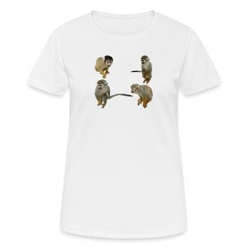 Singes - T-shirt respirant Femme - blanc - Devant - AI Model Female 172 dark (172cm)