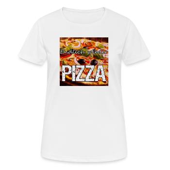 Pizza Pizzeria Ristorante Restaurant Essen Spruch - Frauen T-Shirt atmungsaktiv - Weiß - Vorne - AI Model Female 172 dark (172cm)