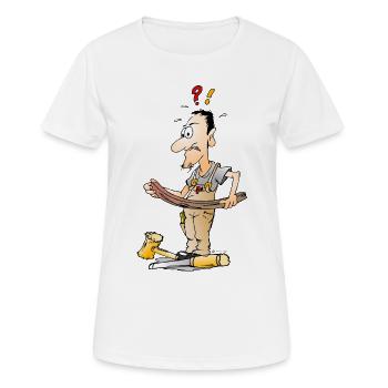 Tischler Karikatur - Frauen T-Shirt atmungsaktiv - Weiß - Vorne - AI Model Female 172 dark (172cm)