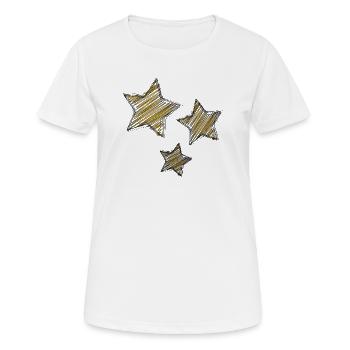 STAR. STAR. STERNE. PARTY. JAHRESTAG. WEIHNACHTEN - Frauen T-Shirt atmungsaktiv - Weiß - Vorne - AI Model Female 172 dark (172cm)