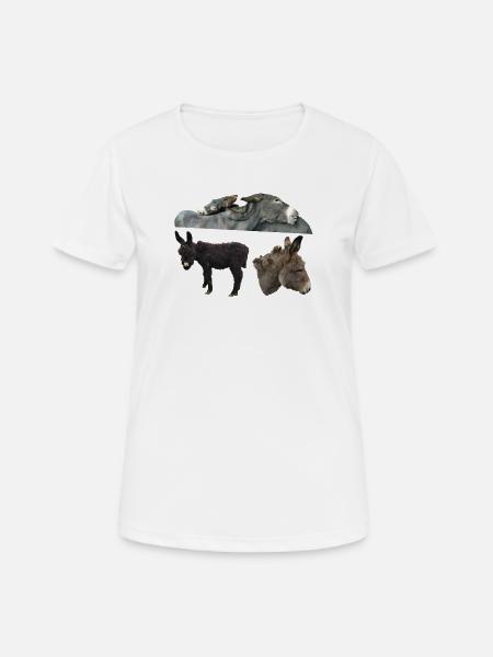 Esel - Frauen T-Shirt atmungsaktiv - Weiß