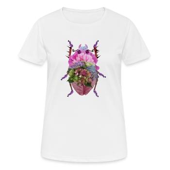 Scarabée de Fleurs Colorées - Women's Breathable T-Shirt - white - Front - AI Model Female 172 dark (172cm)