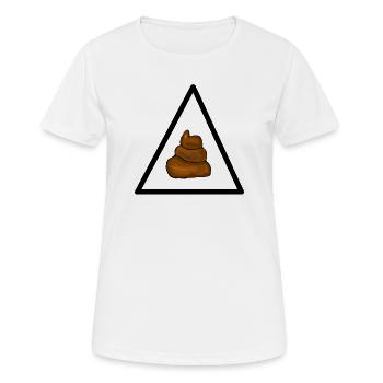 Attention merde, attention merde - T-shirt respirant Femme - blanc - Devant - AI Model Female 172 dark (172cm)