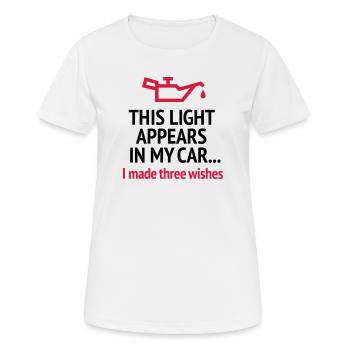 Lustiges blondes Scherzführerscheinautofahröl - Frauen T-Shirt atmungsaktiv - Weiß - Vorne - AI Model Female 172 dark (172cm)