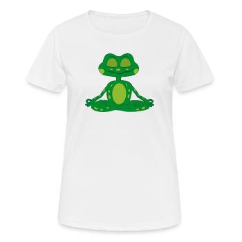 Zen-Meditationsfrosch - Frauen T-Shirt atmungsaktiv - Weiß - Vorne - AI Model Female 172 dark (172cm)