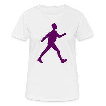 Image d’ombre de Walker violette - T-shirt respirant Femme - blanc - Devant - AI Model Female 172 dark (172cm)