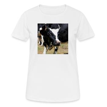 Affiche vache - T-shirt respirant Femme - blanc - Devant - AI Model Female 172 dark (172cm)