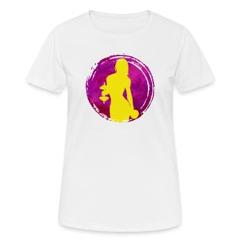 Dumbbell workout gym toning workout - Women's Breathable T-Shirt - white - Front - AI Model Female 172 dark (172cm)