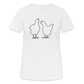 Poulets poules poulet la volaille la volaille - T-shirt respirant Femme - blanc - Devant - AI Model Female 172 dark (172cm)