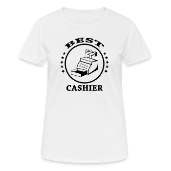Beste Kassiererin - Frauen T-Shirt atmungsaktiv - Weiß - Vorne - AI Model Female 172 dark (172cm)