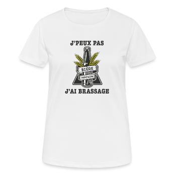 j'peux pas j ai brassage blé - T-shirt respirant Femme - blanc - Devant - AI Model Female 172 dark (172cm)