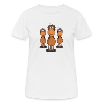Cheval chevaux cavalier ride animal galop poulain Heng - T-shirt respirant Femme - blanc - Devant - AI Model Female 172 dark (172cm)