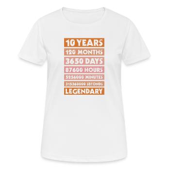 10 ans, entreprise, anniversaire, privé - T-shirt respirant Femme - blanc - Devant - AI Model Female 172 dark (172cm)