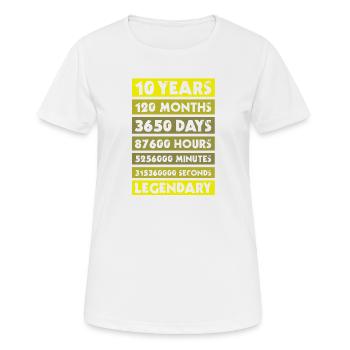 10 ans anniversaire, entreprise, anniversaire, privé - T-shirt respirant Femme - blanc - Devant - AI Model Female 172 dark (172cm)