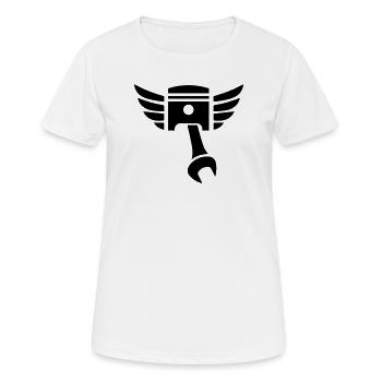 Emblème de clé de piston avec ailes - T-shirt respirant Femme - blanc - Devant - AI Model Female 172 dark (172cm)