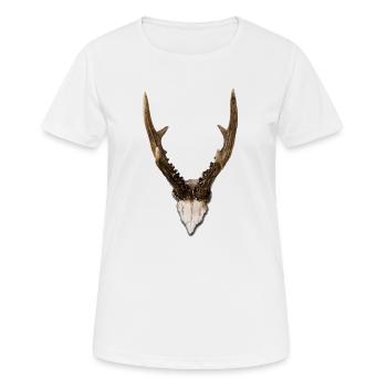 Geweih - Frauen T-Shirt atmungsaktiv - Weiß - Vorne - AI Model Female 172 dark (172cm)