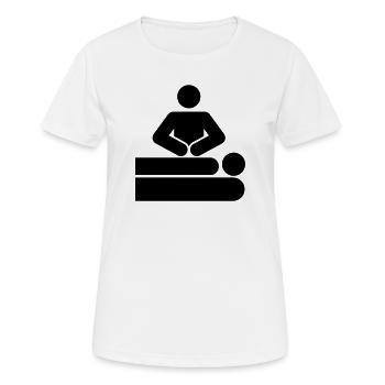 MASSAGE - Frauen T-Shirt atmungsaktiv - Weiß - Vorne - AI Model Female 172 dark (172cm)