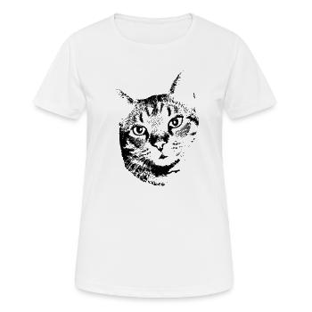 Chat Chat Chat Chat Chemise Cadeau - T-shirt respirant Femme - blanc - Devant - AI Model Female 172 dark (172cm)