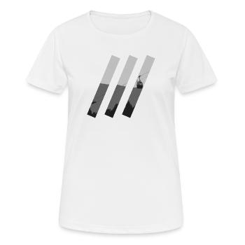 Gondel Schrägstriche - Frauen T-Shirt atmungsaktiv - Weiß - Vorne - AI Model Female 172 dark (172cm)