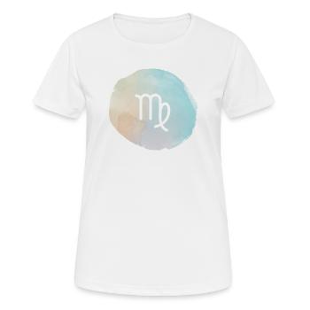 Glyphe de la Vierge en aquarelle pastel - T-shirt respirant Femme - blanc - Devant - AI Model Female 172 dark (172cm)