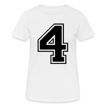 Football de rugby à 4 numéros - T-shirt respirant Femme - blanc - Devant - AI Model Female 172 dark (172cm)