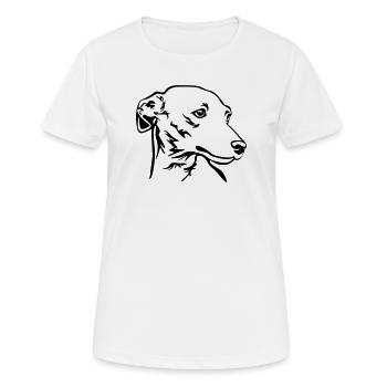 Tête de lévrier italien - T-shirt respirant Femme - blanc - Devant - AI Model Female 172 dark (172cm)