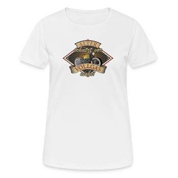 Alter schützt vor Vollgas nicht Motorrad Spruch - Frauen T-Shirt atmungsaktiv - Weiß - Vorne - AI Model Female 172 dark (172cm)