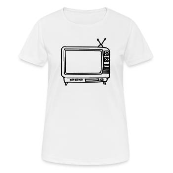 Fernseher - Frauen T-Shirt atmungsaktiv - Weiß - Vorne - AI Model Female 172 dark (172cm)