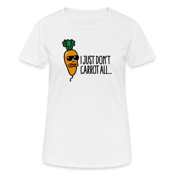 I just don't carrot all Lustige Vegan Wortspie - Frauen T-Shirt atmungsaktiv - Weiß - Vorne - AI Model Female 172 dark (172cm)
