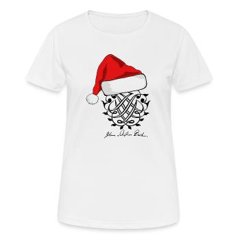 Bach seal / monogram / coat of arms with Santa Claus cap - Women's Breathable T-Shirt - white - Front - AI Model Female 172 dark (172cm)