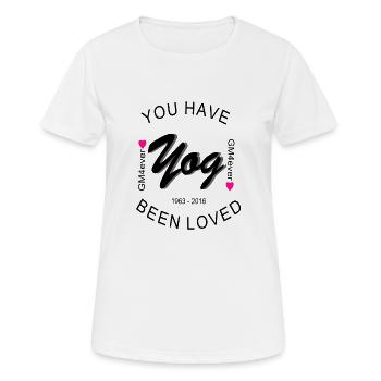 Vous avez été aimé Affiche - T-shirt respirant Femme - blanc - Devant - AI Model Female 172 dark (172cm)