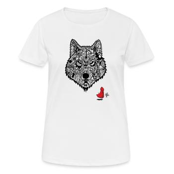 Le loup du Chaperon rouge - T-shirt respirant Femme - blanc - Devant - AI Model Female 172 dark (172cm)
