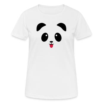 Langue de visage de panda - T-shirt respirant Femme - blanc - Devant - AI Model Female 172 dark (172cm)