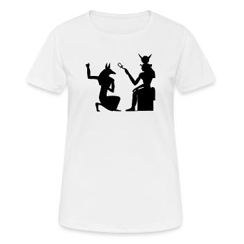 Pyramide Ägyptische Hieroglyphen Pharao - Frauen T-Shirt atmungsaktiv - Weiß - Vorne - AI Model Female 172 dark (172cm)