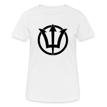 Symbole du Trident de Poséidon - T-shirt respirant Femme - blanc - Devant - AI Model Female 172 dark (172cm)
