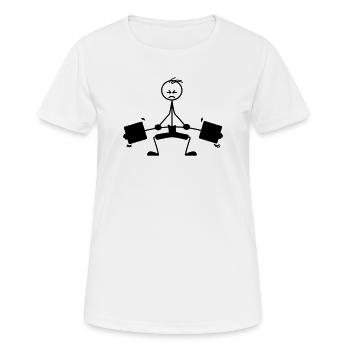 Weight training weight lifts logo, emblem - Women's Breathable T-Shirt - white - Front - AI Model Female 172 dark (172cm)