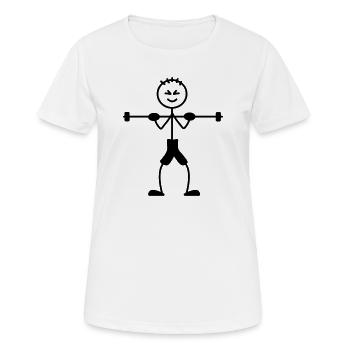 Krafttraining mit viel Gewicht - Frauen T-Shirt atmungsaktiv - Weiß - Vorne - AI Model Female 172 dark (172cm)