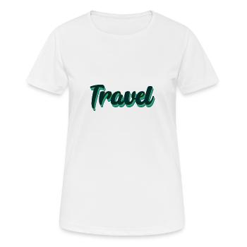 Travel - Frauen T-Shirt atmungsaktiv - Weiß - Vorne - AI Model Female 172 dark (172cm)