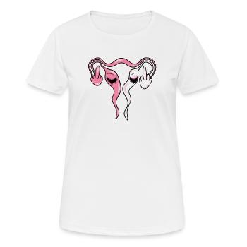 Ovaires / utérus avec cils - T-shirt respirant Femme - blanc - Devant - AI Model Female 172 dark (172cm)