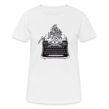 nostalgic antique typewriter with letters - Women's Breathable T-Shirt - white - Front - AI Model Female 172 dark (172cm)
