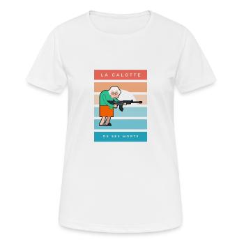 Die Kappe seines toten Vintage-unkonventionellen schwarzen Humors - Frauen T-Shirt atmungsaktiv - Weiß - Vorne - AI Model Female 172 dark (172cm)