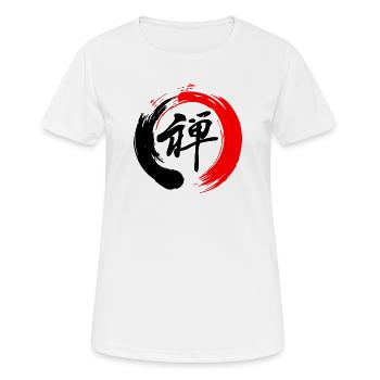 Zen enso zen circle red and black - Women's Breathable T-Shirt - white - Front - AI Model Female 172 dark (172cm)