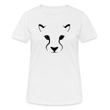 Big cat gaze – l’élégance avec le mordant - T-shirt respirant Femme - blanc - Devant - AI Model Female 172 dark (172cm)