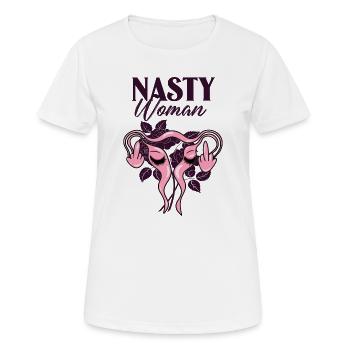 Feminist Rosa fuck off uterus - Women's Breathable T-Shirt - white - Front - AI Model Female 172 dark (172cm)