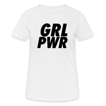 GRL PWR | Bold Minimalist Feminist  - Women's Breathable T-Shirt - white - Front - AI Model Female 172 dark (172cm)